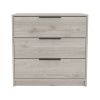 Kaia 3 Drawers Dresser, Superior Top -Light Gray