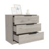 Kaia 3 Drawers Dresser, Superior Top -Light Gray