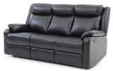 Glory Furniture Ward G761A-RS Double Reclining Sofa , BLACK