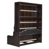 Queen Size Murphy Bed Wall Bed with Cushion,Espresso