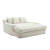 COOLMORE Chenille 2-seater lazy sofa With 5 back pillows,Comfy Sofa- Deep Seat Couch for Living Room,Club (White)