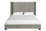 King Upholstered Bed in a Box Light Gray