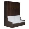 Queen Size Murphy Bed Wall Bed with Cushion,Espresso