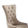 Beige and Weathered Espresso Tufted Side Chair (Set of 2)