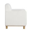 Mason White Boucle Fabric Arm Chair