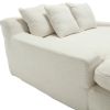 COOLMORE Chenille 2-seater lazy sofa With 5 back pillows,Comfy Sofa- Deep Seat Couch for Living Room,Club (White)