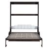 Queen Size Murphy Bed Wall Bed with Cushion,Espresso