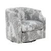 Isabelle Swivel Glider Barrel Chair - Gray Floral