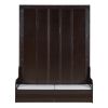 Queen Size Murphy Bed Wall Bed with Cushion,Espresso