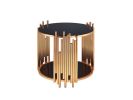 ACME Tanquin End Table in Gold & Black Glass 84492