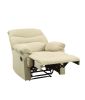 Beige Recliner with Pillow Top Armrest