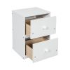 Twin Loft Wood Bed with Under-bed, Built-in Desk, a Storage Cabinet of 2 Drawers, Guardrails, Ladder,White