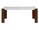 ACME Hettie Dining Table, Engineering Stone & Brown Finish DN02157