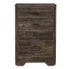 Rustic Brown Finish Chest with Storage Drawers Clipped Corners Transitional Style Wooden Bedroom Furniture 1pc