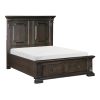 Elegant Mansion Eastern King Platform Bed with Footboard Storage USB Charging Ports Traditional Vintage Bedroom Furniture 1pc Espresso Finish