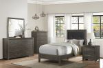 Dark Gray Finish 1pc Dresser of 6x Drawers Chrome Tone Handles Contemporary Design Bedroom Furniture