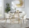 Canary Cosmo Contemporary Dining Table in Gold Metal and Black MDF by LumiSource