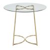 Cece Contemporary/Glam Dinette Table in Gold Steel with Clear Glass Top by LumiSource