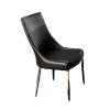 Contemporary Style Set of 2pcs Dining Chairs Black Leatherette Silver Finish Metal legs Side Chair Dining Room Furniture