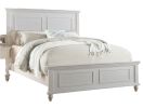 White Color Eastern King Size Bed Bedroom Furniture High Panel Headboard Footboard Plywood 1pc Bedframe