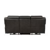 1pc Living Room Furniture Modern Design Power Reclining Sofa Dark Gray Breathable Faux Leather Upholstery USB Ports Contemporary Home