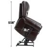 Power Lift Recliner Chair Heat Massage Dual Motor Infinite Position Up to 350 LBS, Faux Leather, Heavy Duty Motion Mechanism with USB Ports, Brown