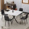 Dining Chairs Set of 4, Modern Kitchen Dining Room Chairs, PU Dining Chair Upholstered Cushion Seat and Sturdy Metal Legs