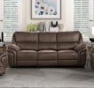 Plush Modern Design Living Room Power Reclining Sofa Brown Microfiber Upholstery USB port Solid Wood Frame Furniture 1pc