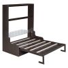 Queen Size Murphy Bed Wall Bed with Cushion,Espresso