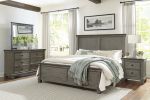 2-Tone Finish Transitional Rustic Style Bedroom Furniture 1pc Queen Bed Antique Gray and Coffee