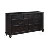 Charcoal Brown Finish Traditional Bedroom Furniture 1pc Dresser of 7 Drawers Antique Handles Classic Design