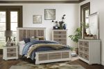 Beautiful White and Weathered Gray Transitional Style 1pc Dresser of 6 Drawers Antique Handles Bedroom Furniture Wooden