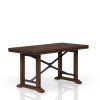 Casual Counter Height Double Pedestal Dining Table Brown Finish