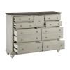 Classic Light Gray Finish 1pc Dresser of 9x Drawers Dark Brown Top Modern Farmhouse Design Bedroom Furniture