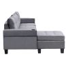 Sectional Sofa Set for Living Room with L Shape Chaise Lounge ,cup holder and Left Hand with Storage Chaise Modern 4 Seat (Grey)