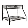 Sandy Black Twin XL/Queen Bunk Bed with Built-in Ladder