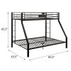 Sandy Black Twin XL/Queen Bunk Bed with Built-in Ladder