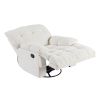 360 Degree Swivel Fabric Single Sofa Heavy Duty Reclining Chair for Living Room, Cream