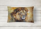 NEW Watercolor Wildlife Throw Pillow Throw Pillow for Indoor Couch Bed Outdoor Patio Washable, Lion 2950,12Hx16W