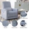 Blue Swivel and Rocker Power Recliner Chair, Heavy Duty Motion Mechanism with USB and Type-C Ports