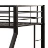 Sandy Black Twin XL/Queen Bunk Bed with Built-in Ladder