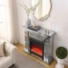 W 46" X D 12.6 X H 41 " Acrylic diamond mirror fireplace cabinet, TV fireplace cabinet