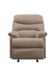 Light Brown Recliner with Pillow Top Armrest