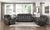 1pc Living Room Furniture Modern Design Reclining Sofa Dark Gray Breathable Faux Leather Upholstery Contemporary Home