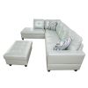 Silver Green Semi PU Synthetic Leather 3-Piece Couch Living Room Sofa Set