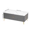 Modern Lift Top Coffee Table Multi Functional Table with Drawers in Gray & White