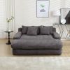 COOLMORE Seersucker 2-seater lazy sofa With 5 back pillows,Comfy Sofa- Deep Seat Couch for Living Room,Club (Gray)