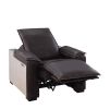 ACME Nernoss Power Motion Recliner, Dark Grain Brown Leather & Aluminum 59943