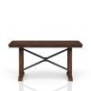 Casual Counter Height Double Pedestal Dining Table Brown Finish