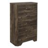 Rustic Brown Finish Chest with Storage Drawers Clipped Corners Transitional Style Wooden Bedroom Furniture 1pc